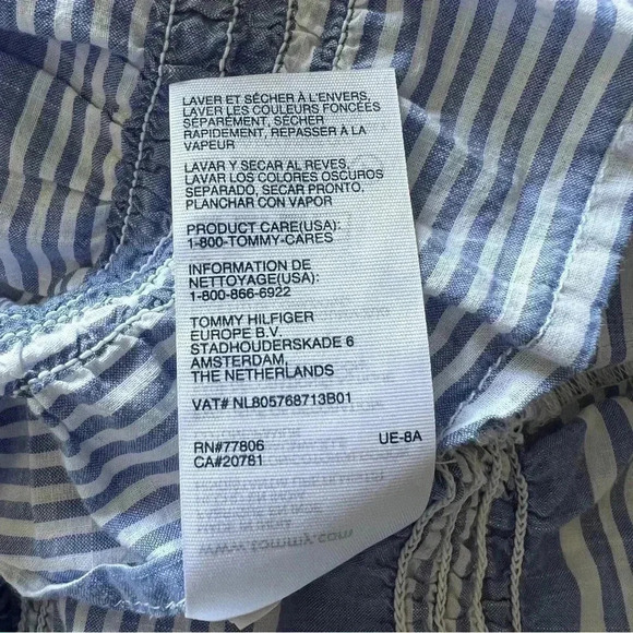 Tommy Hilfiger Cap Sleeve Blue White Sleeveless Top size XL - Picture 9 of 11